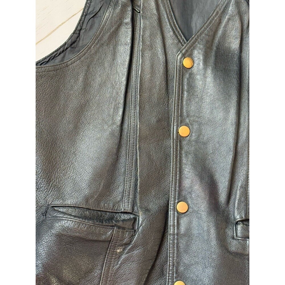 Vietnam Veteran Leather Vest Adult Medium Armed Forces Military - Picture 9 of 16